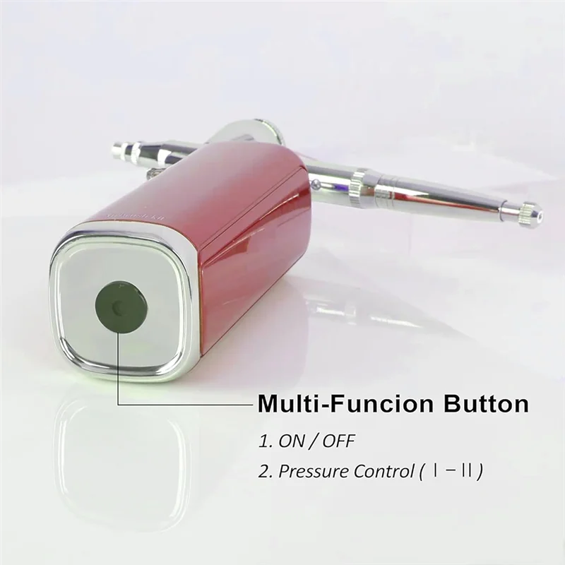 Zestaw aerografu AT29 - Bezprzewodowy zestaw aerografu z kompresorem, narzędzie do malowania miniaturowych modeli z wysoką przepływem powietrza do dekoracji ciast, zielony