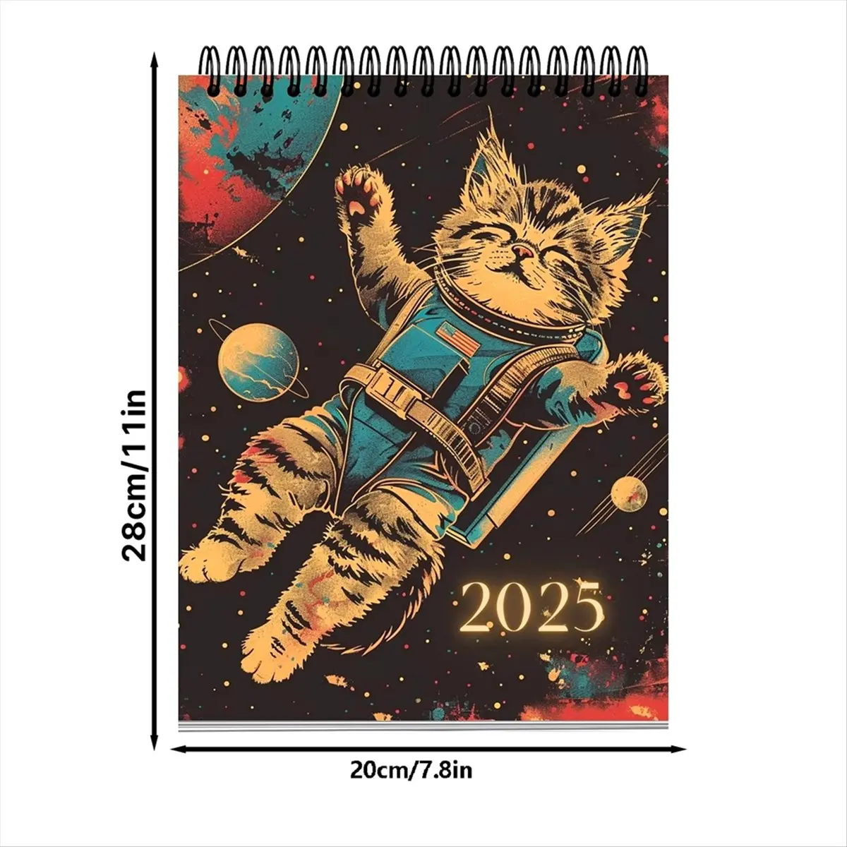 2026 + تقويم القط الفضائي، تقويم معلق على الحائط، 2025، تقويم القط، مثالي للهدايا التي لا تُنسى #6
