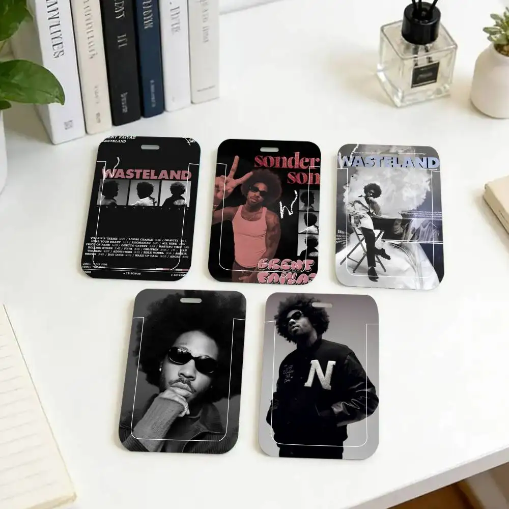 Brent Faiyaz 'Wasteland Music ID Card Holder Neck Strap Pendant Door Badge Holder Lanyards Keychain Work Credential Case Gift
