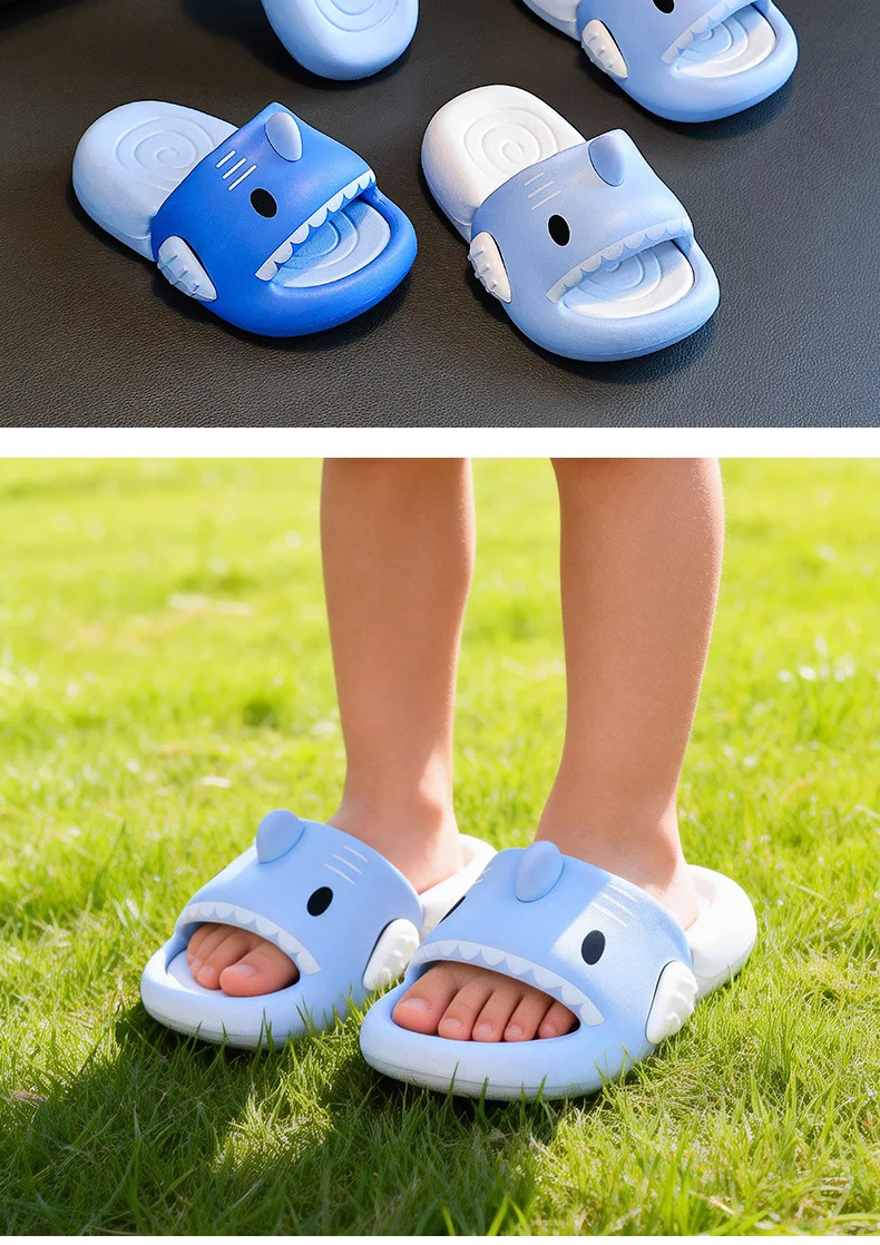 2026 Sommer Neue Hai-Kinder-Sandalen für Jungen, rutschfeste weiche Sohle, niedliche Cartoon-Mädchen-Hausschuhe – Detail 13