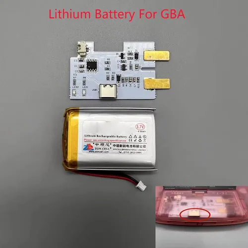 Batería de litio recargable de 1500mAh para GAMEBOY ADVANCE GBA GBC GBP módulo de carga compatible con carcasa original