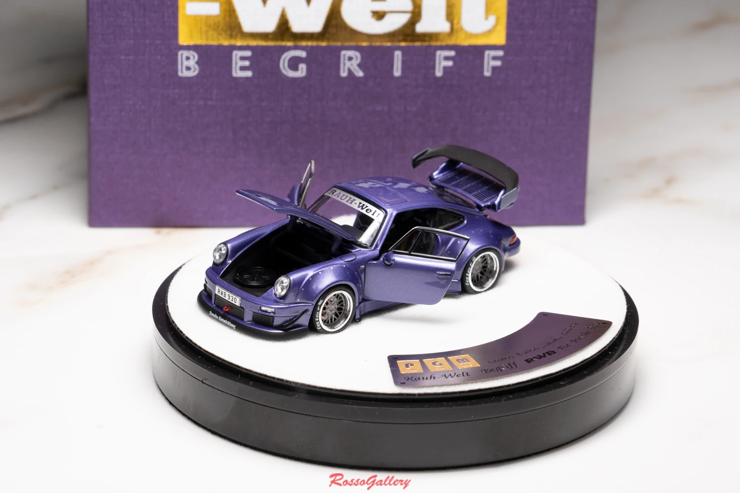 PGM 1:64 RWB 930 Violet Deluxe Edition Simulation Limited Edition All Open Alloy Metal Static Car Model Toy Gift