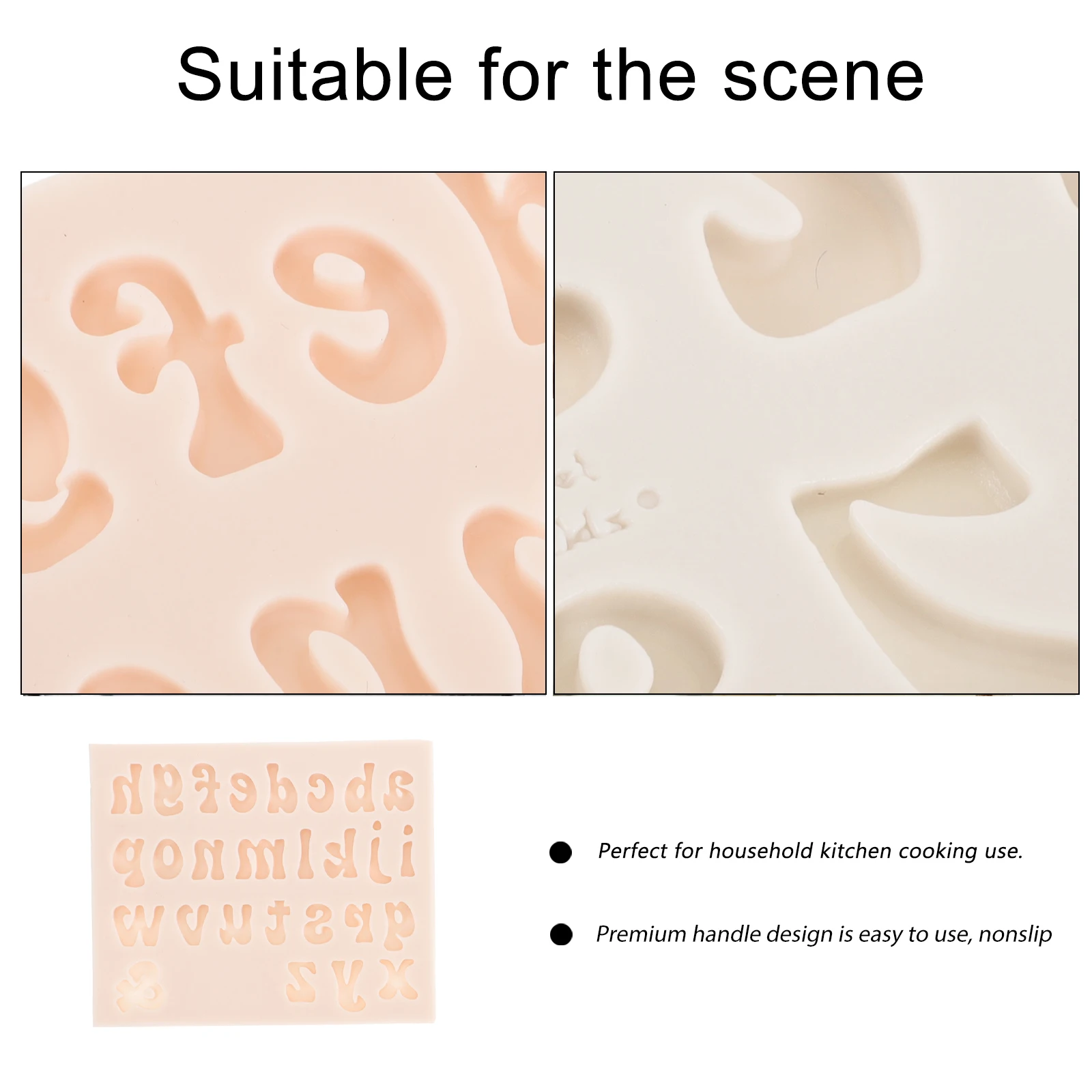 

4 Pcs for Silicone Cake Mold Household Baking Molds Soft Gadgets Letter Decorating