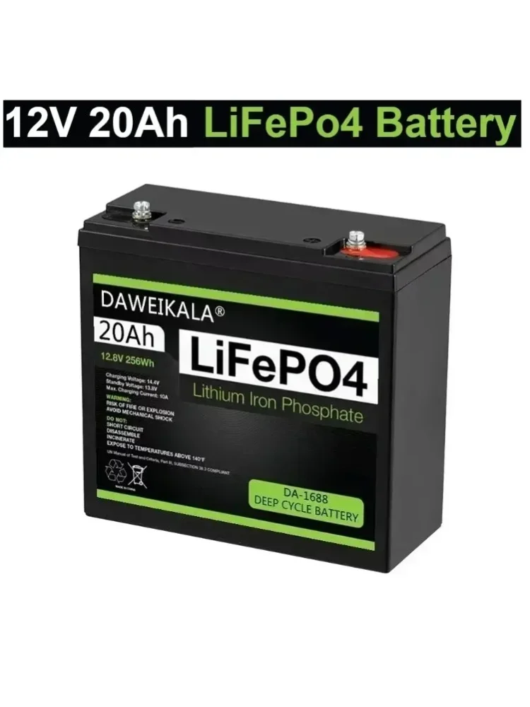 Akumulator LiFePO4 Daweikala 12V 20Ah, akumulator litowy do ładowania, przeznaczony do magazynowania energii w domu, zasilania urządzeń na zewnątrz, systemów monitoringu, jako źródło zasilania — 2