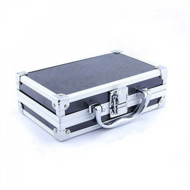 Portable Toolbox Aluminum Carry Case Travel Anti-collision Sturdy Password Box