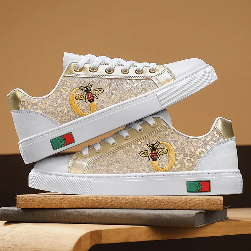 

Мужская повседневная обувь золотого и серебряного цвета с вышивкой на плоской подошве, кроссовки, мужская дизайнерская обувь, кроссовки, роскошные прогулочные теннисные туфли