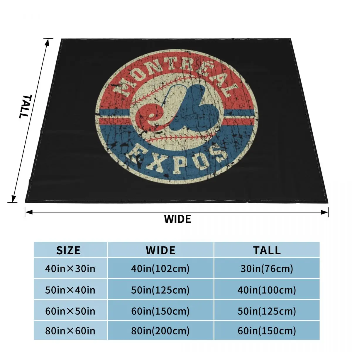 Montreal Expos T-ShirtMontreal Expos 1969 Throw Blanket Bed covers Giant Sofa Blanket Blanket For Decorative Sofa