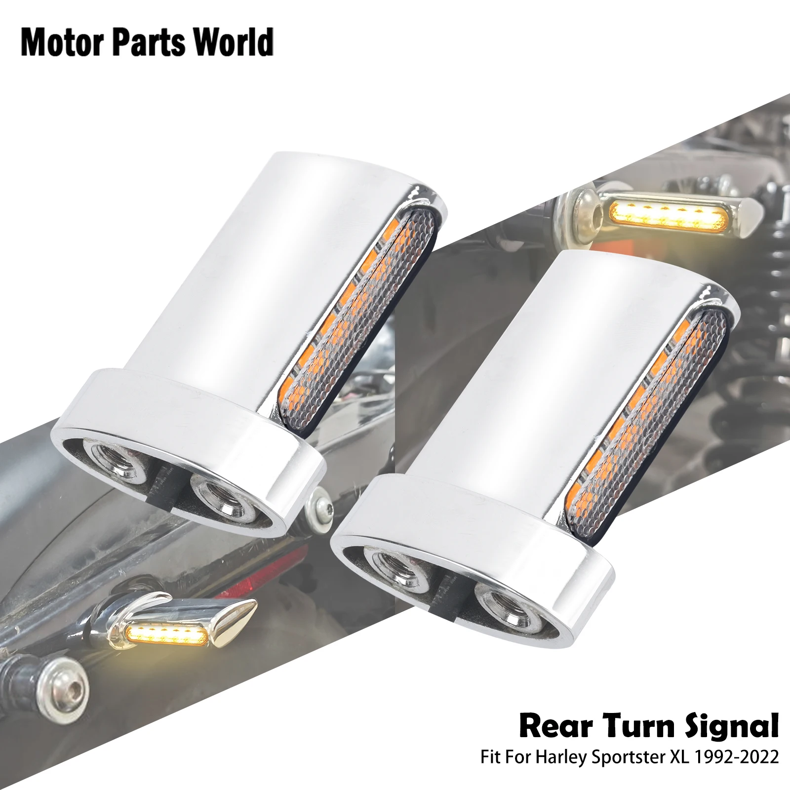 

12V Motorcycle Rear 6 LED Turn Signal Light with E Mark Blinker Amber Indicators Lamp For Harley Sportster XL 1992-2022 Touring