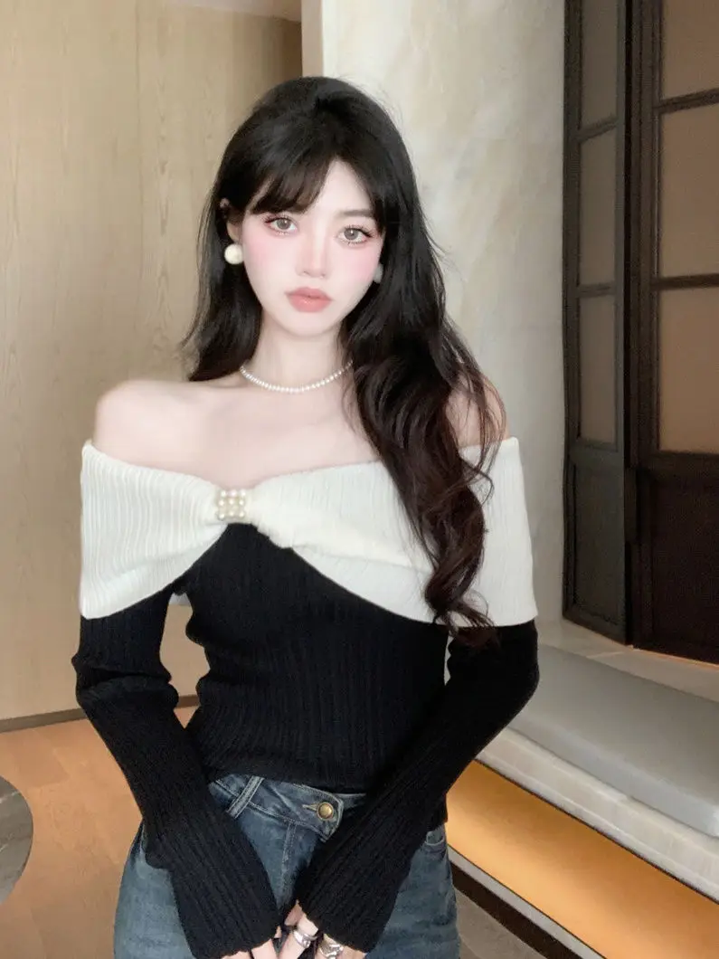 

Sweaters Jumpers Pullovers Women Comfy Harajuku Y 2K Winter Outdoor Back Restaurant Dinner Date Night Romance Elegant Feminine
