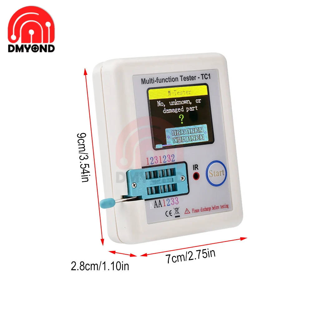 1.8 inch LCR-TC1 Transistor Tester Colorful Display Multi-functional TFT Transistor Tester for Diode Triode Capacitor Resistor