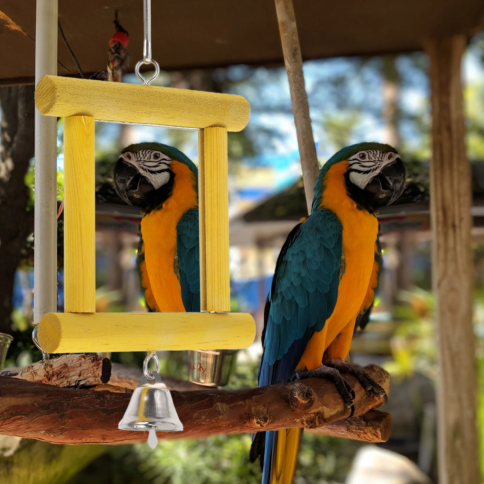 

Parrot Mirror Toy Bird Cockatiels Household Wooden Large Birds Parakeet Supplies Chicken