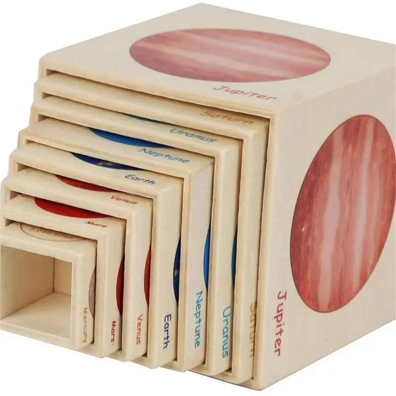 Juego de bloques de apilamiento de madera Montessori para niños, juguetes de ciclo de vida, juego de bloques de apilamiento, figura de juego