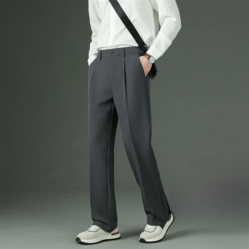 

Anti-Wrinkle Large Size Men's Slim Fit Straight Leg Nine-Piece Pants Casual Busin Sle Spring Autumn Winter Seasonal Options