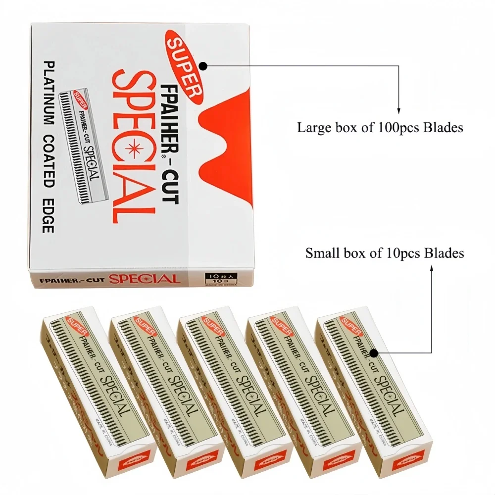 

New100/200pcs Stainless Steel Multifunction Feather Blades Professional Hair Trimming Razor Blade Scraping Eyebrow Knife Blade