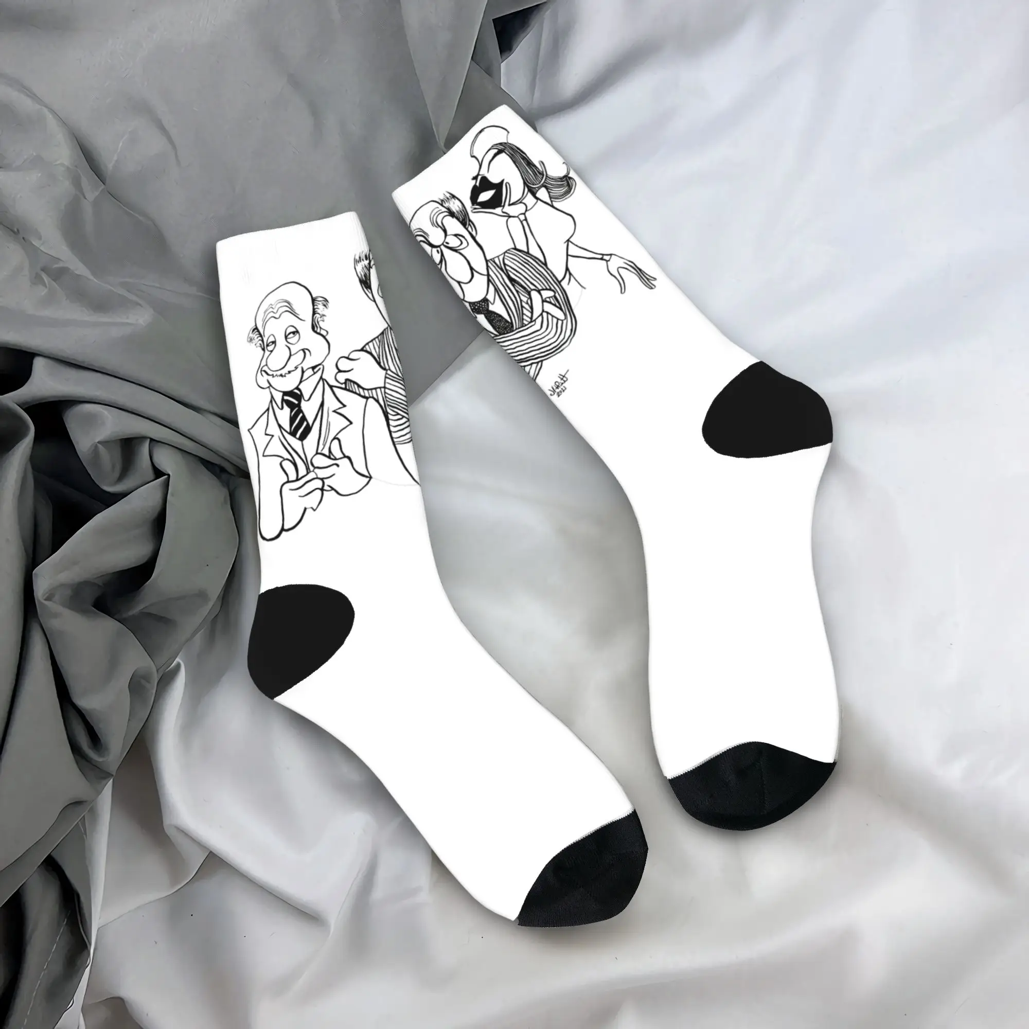 Statler and Waldorf Socks  Pattern Stockings Anti Skid Men Socks High Quality Autumn Gothic Running Sports Socks