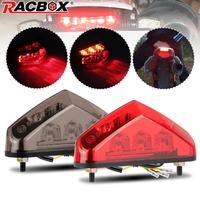 12V Motorcycle Mini LED Tail Light Red Licenses Number Plate Lamp Rear Brake Taillight for Street Dirt Bike ATV Chopper Scooter