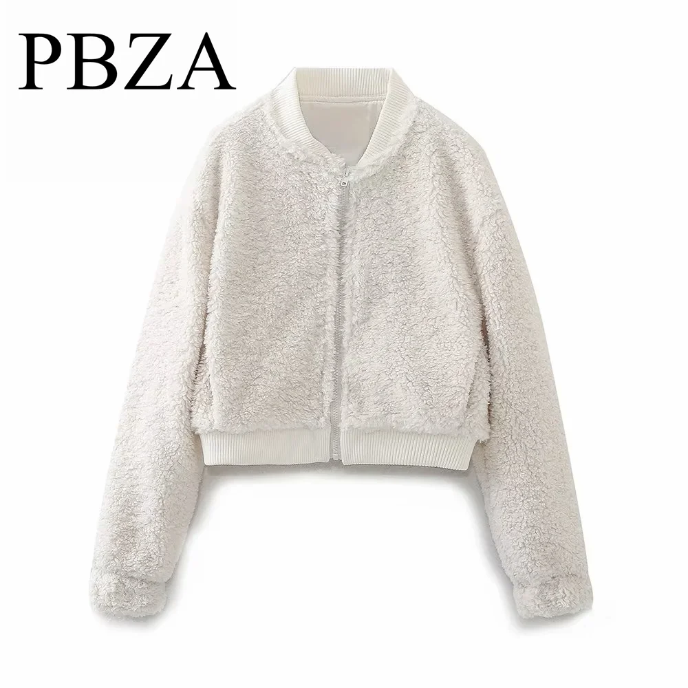 

2024 Autumn/Winter New Lamb Fleece Artificial Fur Effect Short Pilot Casual Loose Jacket Coat