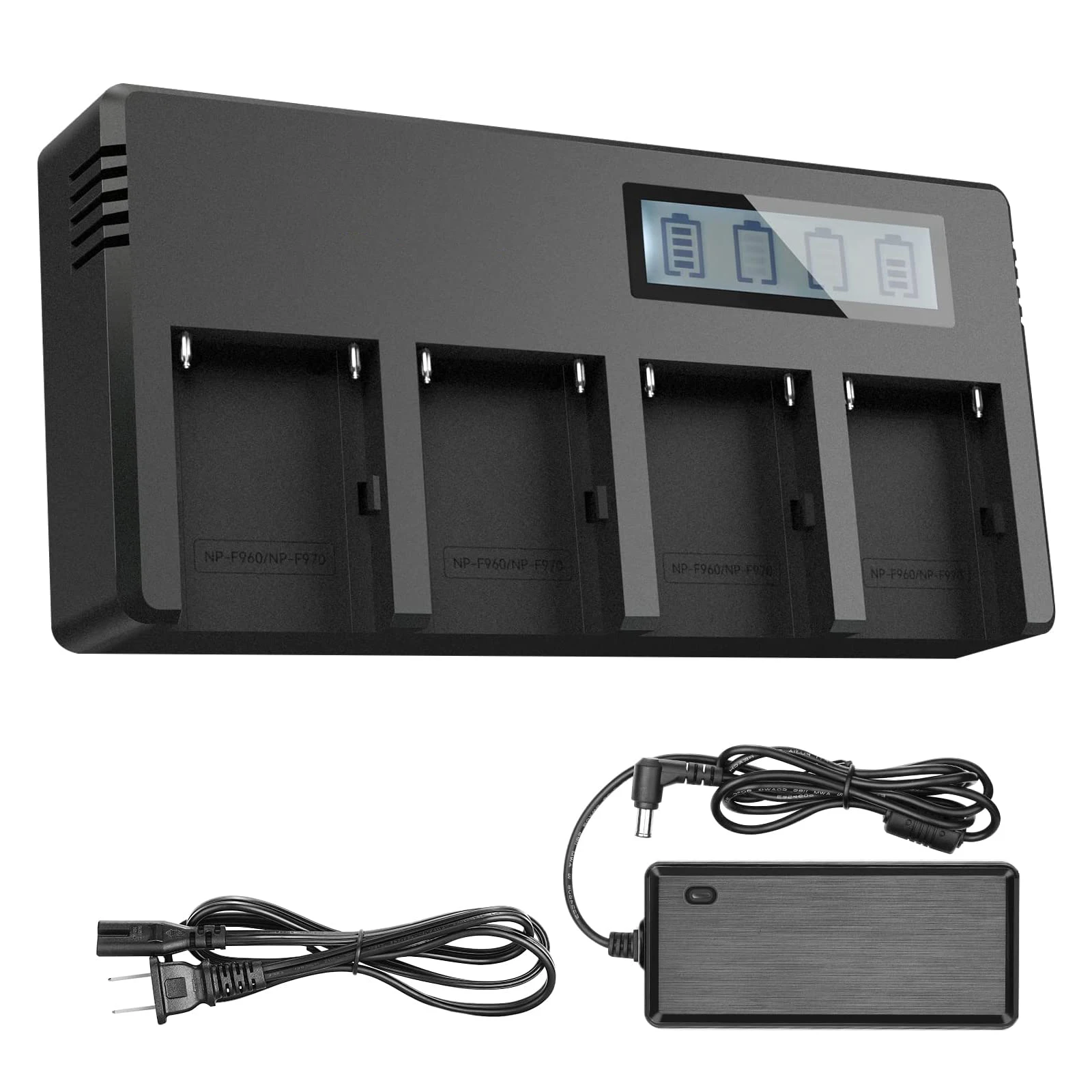 

New NP-F960 970 NP F970 NPF970 Quad Channel Battery Fast Charger with LCD Display for SONY NP-F550 NP-F770 NP-F750 NP-FM50/FM500