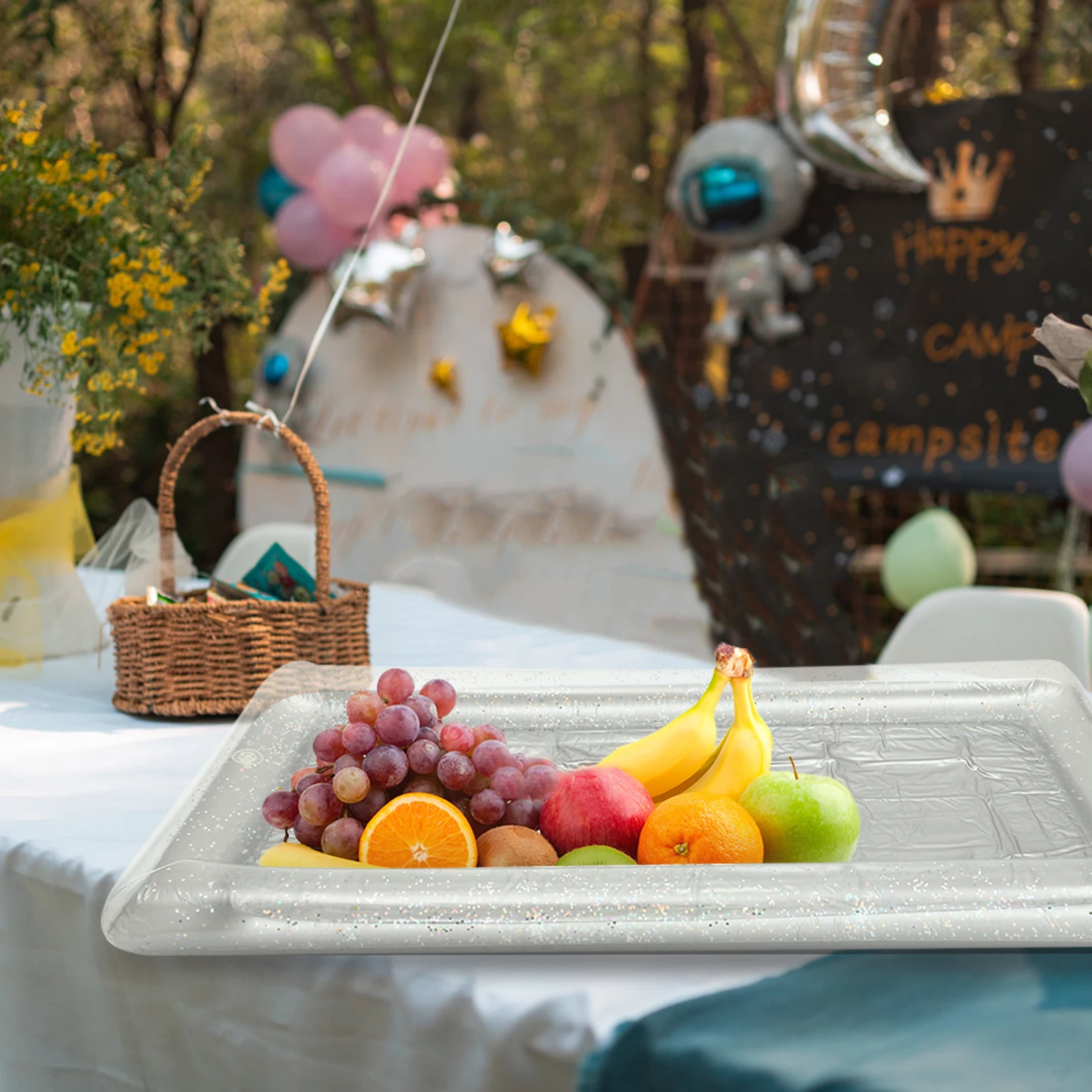 

Inflatable Ice Bar Salad Tray Transparent Food Trays Party Buffet Large Capacity Leak Proof Outdoor Picnic Indoor Pool Cooler