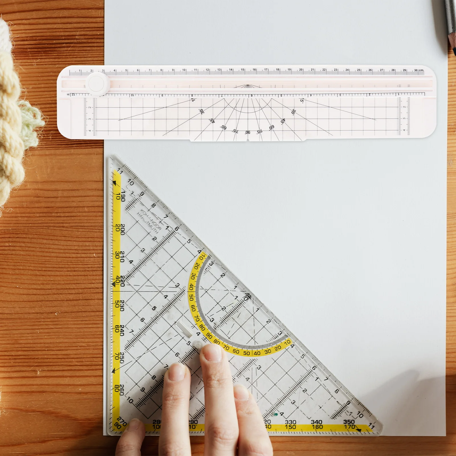 ماكينة تشذيب الورق الصغيرة مقاس A4 مع شفرة أمان قابلة للاستبدال، تصميم مدمج مسطح للاستخدام المكتبي، شبكة مسطرة دقيقة #1