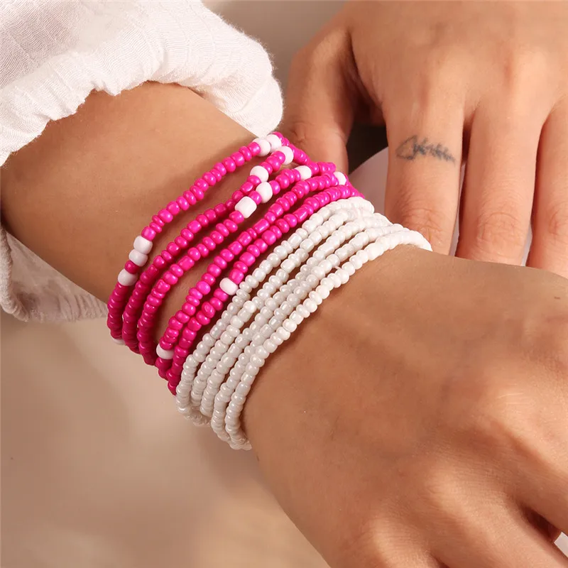 Böhmische handgemachte bunte Perlen Armband für Frauen niedlichen Sommer Strand Regenbogen Blume Armband Mädchen Boho Schmuck Großhandel – Detail 3