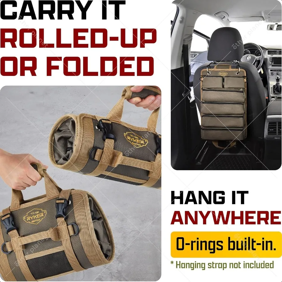 The Ryker Roll Up Tool Bag Organizer Regali per lui Confezione da 2 pezzi Robusto piccolo strumento per moto Roll Bag Organizer Portatile Rollup To
