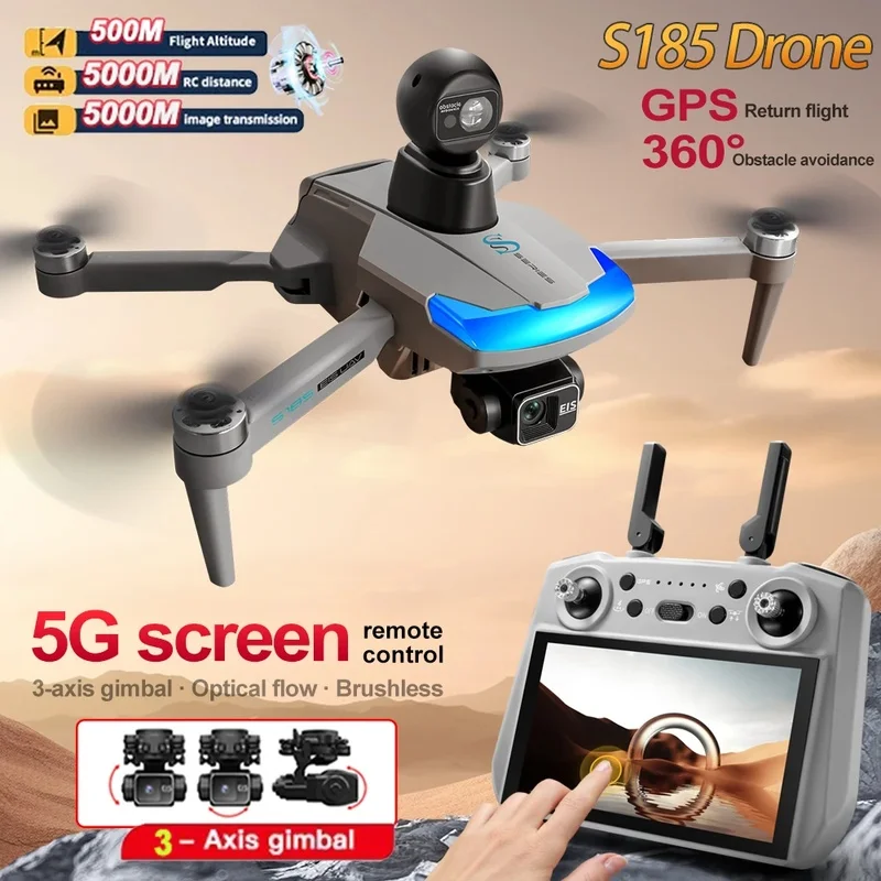 5.5inch Touch Screen GPS Drone cam 4K Professional HD EIS Camera 3-Axis Gimbal FPV Brushless RC Quadcopter Toys