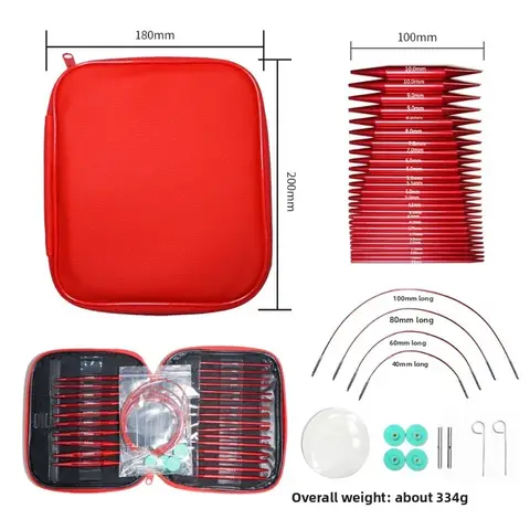 37 Pieces Knitting Needles Set Detachable Circular Interchangeable Knitting Needles Crochet Kit Multiple sizes Handmade Crafts