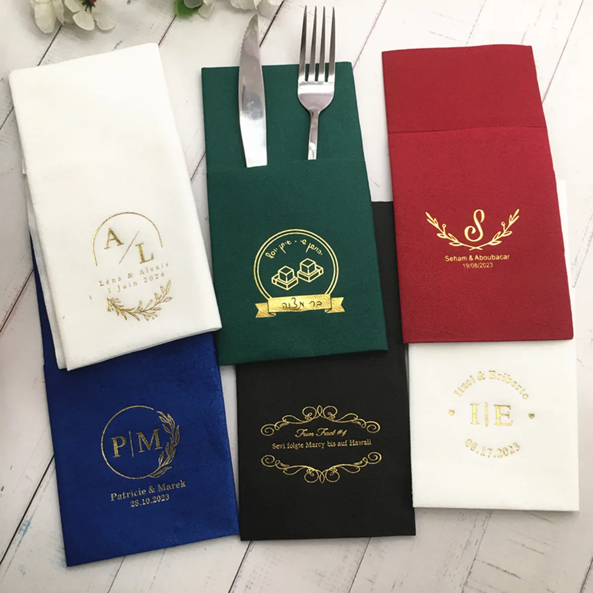 50pcs Personalized napkins, Soft linen like napkins disposable, Personalized DINNER, Cocktail Wedding napkins