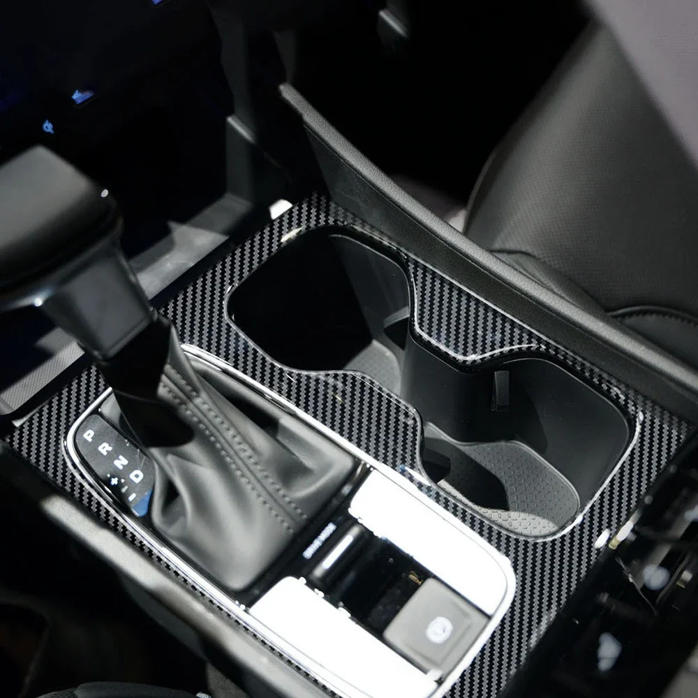 

For Hyundai Santa Cruz 2022 2023 Car styling ABS Carbon Fiber Car Gear Shift Panel Frame Cover Stickers Car Accessories
