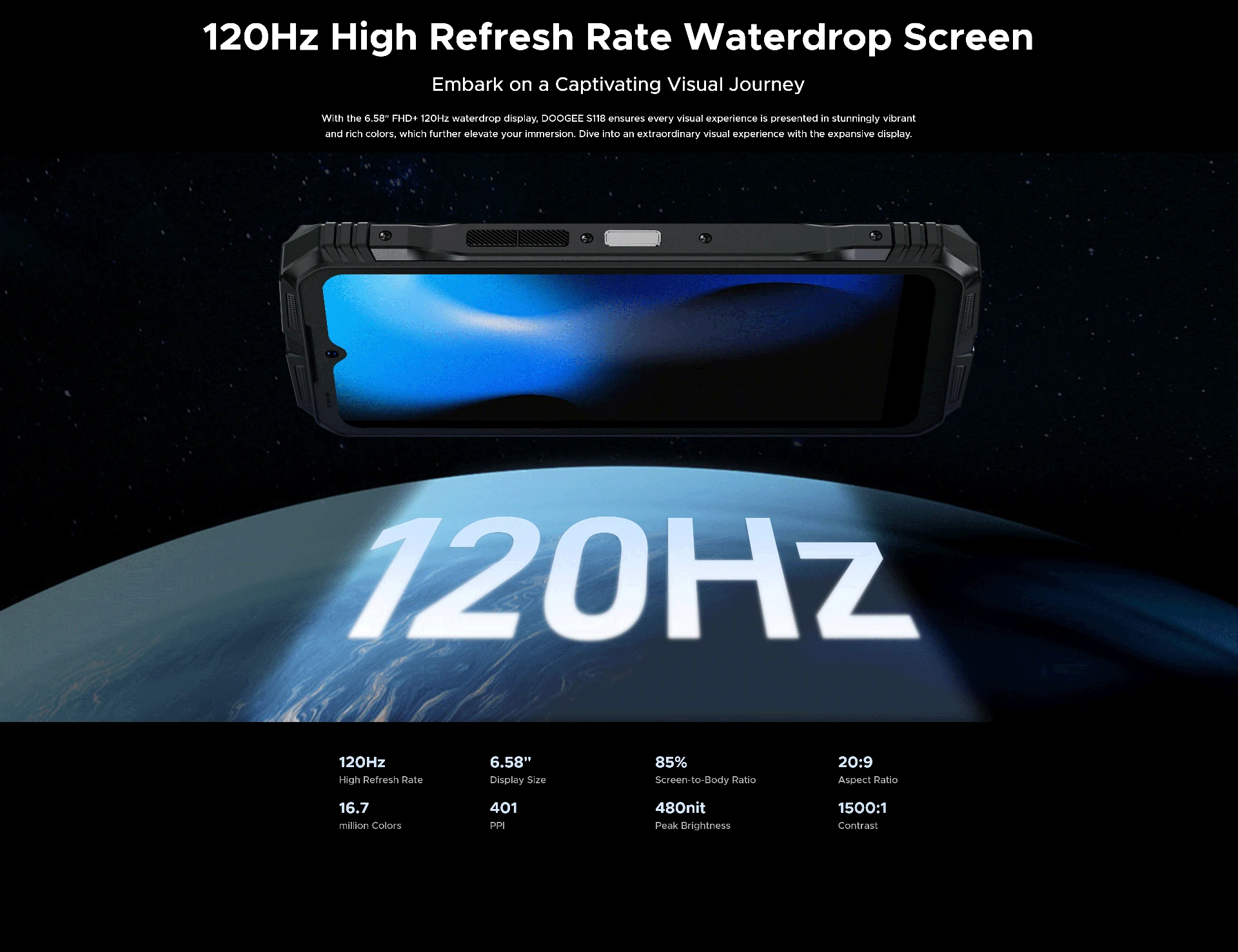 DOOGEE S118 Rugged Phone 6.58" FHD+ Screen Helio G99 Telephon Portable 8GB+512GB 10800mAh 50MP Triple Smartphone Android 14 NFC