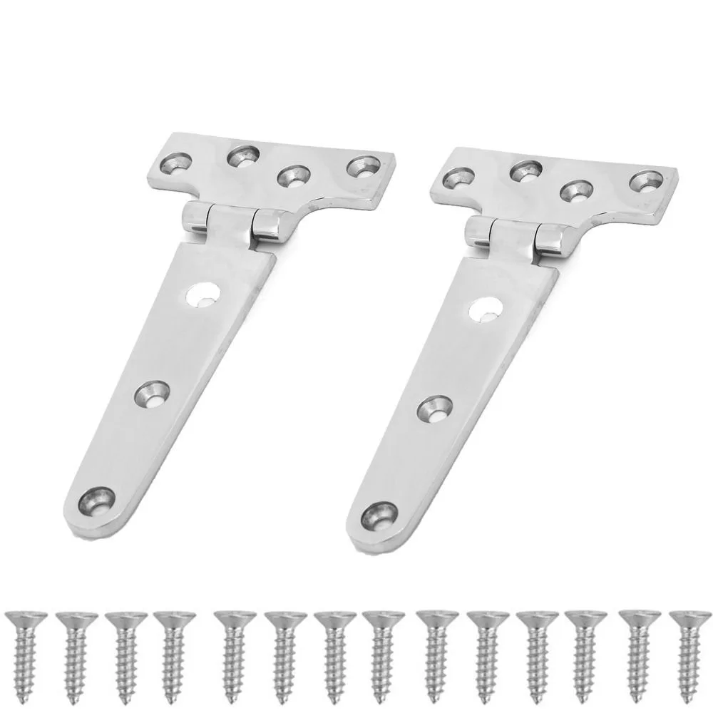 

2 шт. сверхмощная Т-образная петля из нержавеющей стали 316, 6x3 дюйма, морская петля для люка для лодок с винтами, петля для ремня для лодок и дверей