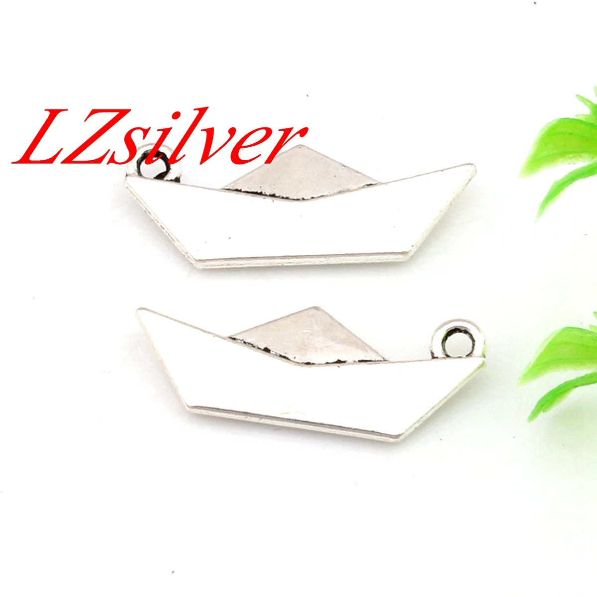 

10Pcs Zinc Alloy Origami Paper Boat Folding Art Charm Pendants For Jewelry Making Findings 10x25mm A-452