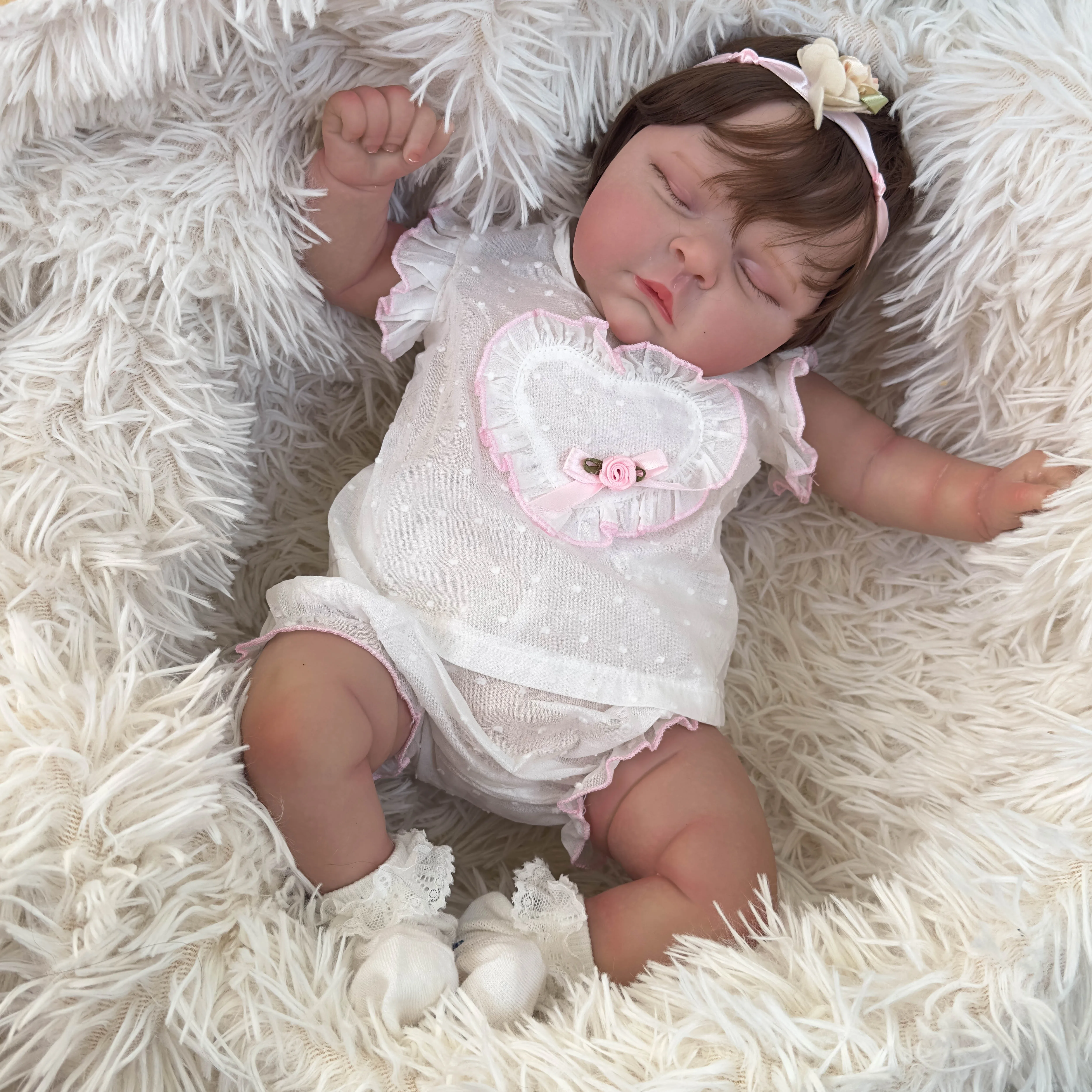 

50CM Soft Body Reborn Baby Girl Peaches Doll with 3D Skin Multiple Layers Painting with Visible Veins Soft Touch Doll