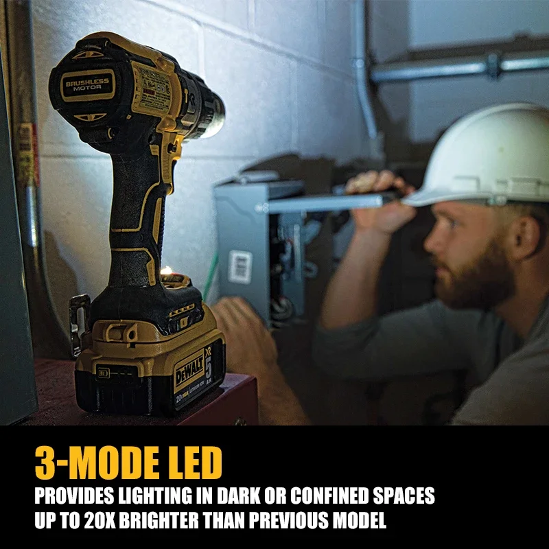 DEWALT DCD996 Brushless Cordless 3-Speed 1/2 in. Hammer Drill Driver 20V Lithium Power Tools 2000RPM 95NM Bare Tool