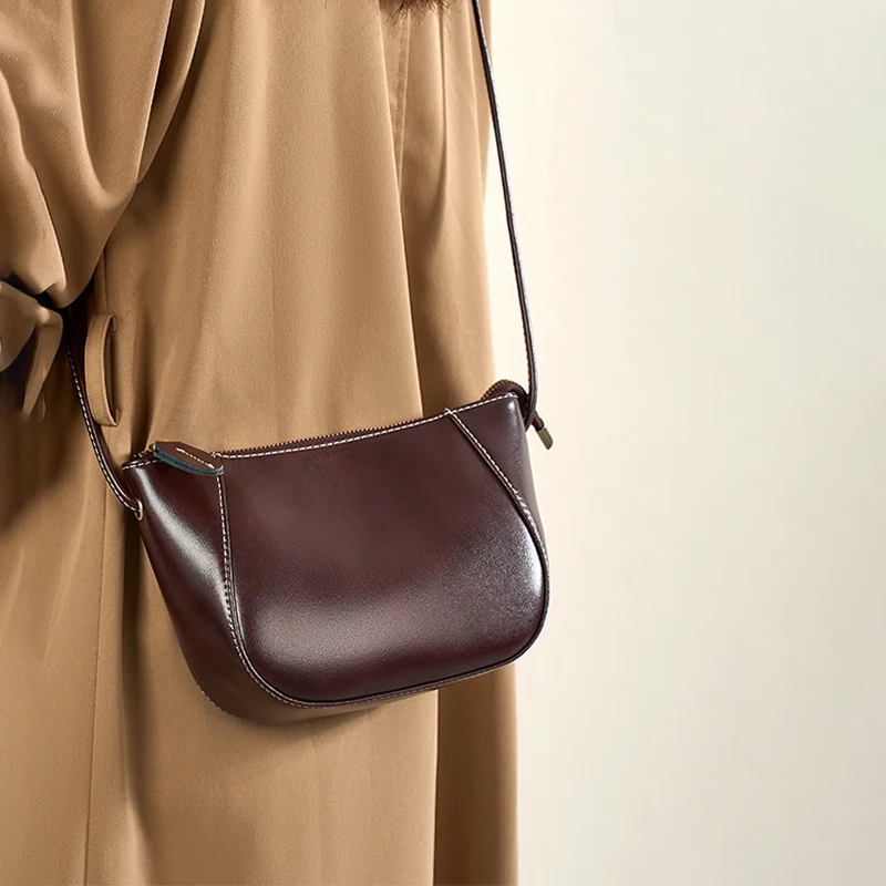 

Women's Genuine Cow Leather Shoulder Bags Ladies Fashion Versatile Designer Luxury Crossbody Bag Female Cowhide Shell Handbags