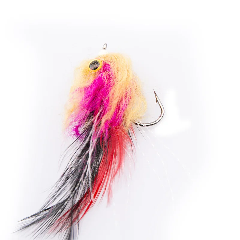 1pcs/bag New Trout Steelhead Salmon Pike Streamer Fly for Fly Fishing Flies Size 4# Hook