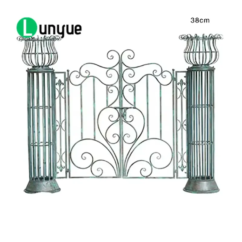 Traditional European Retro Patina Iron Decorative Column Manual Opening Roman Villa Garden Park Wedding Lawn Durable