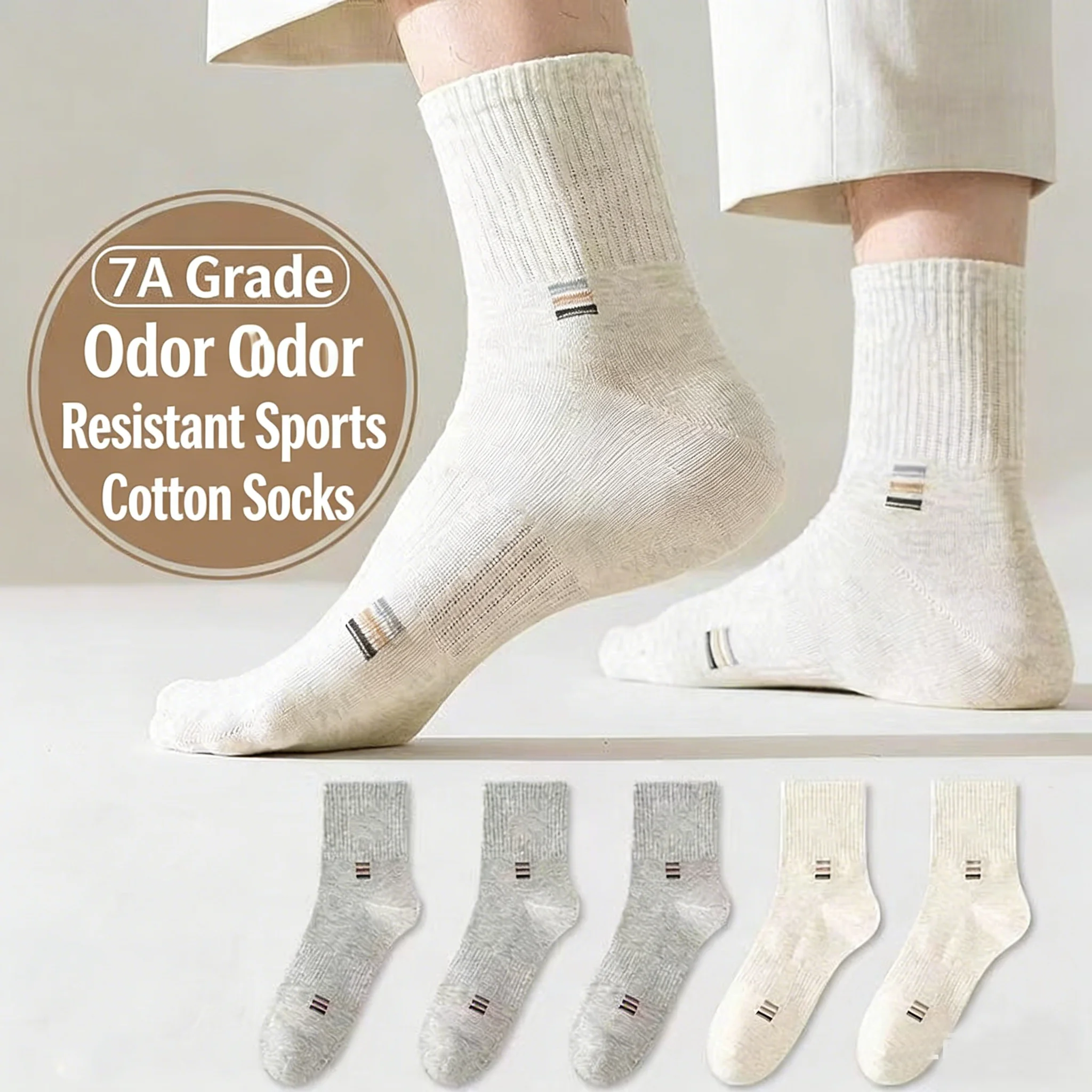 5/10 Paar Unisex Mid-Tube Socken mit Taillenbund 2026 Neu Geruchshemmend Atmungsaktiv Weich Elastisch Business Sport Alltag Vier Jahreszeiten Socken – Detail 12