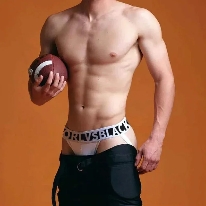 Men's Soft Cotton Low Waist U-Pouch G-String Thong Underwear - Versatile Swimwear & Everyday Underpants