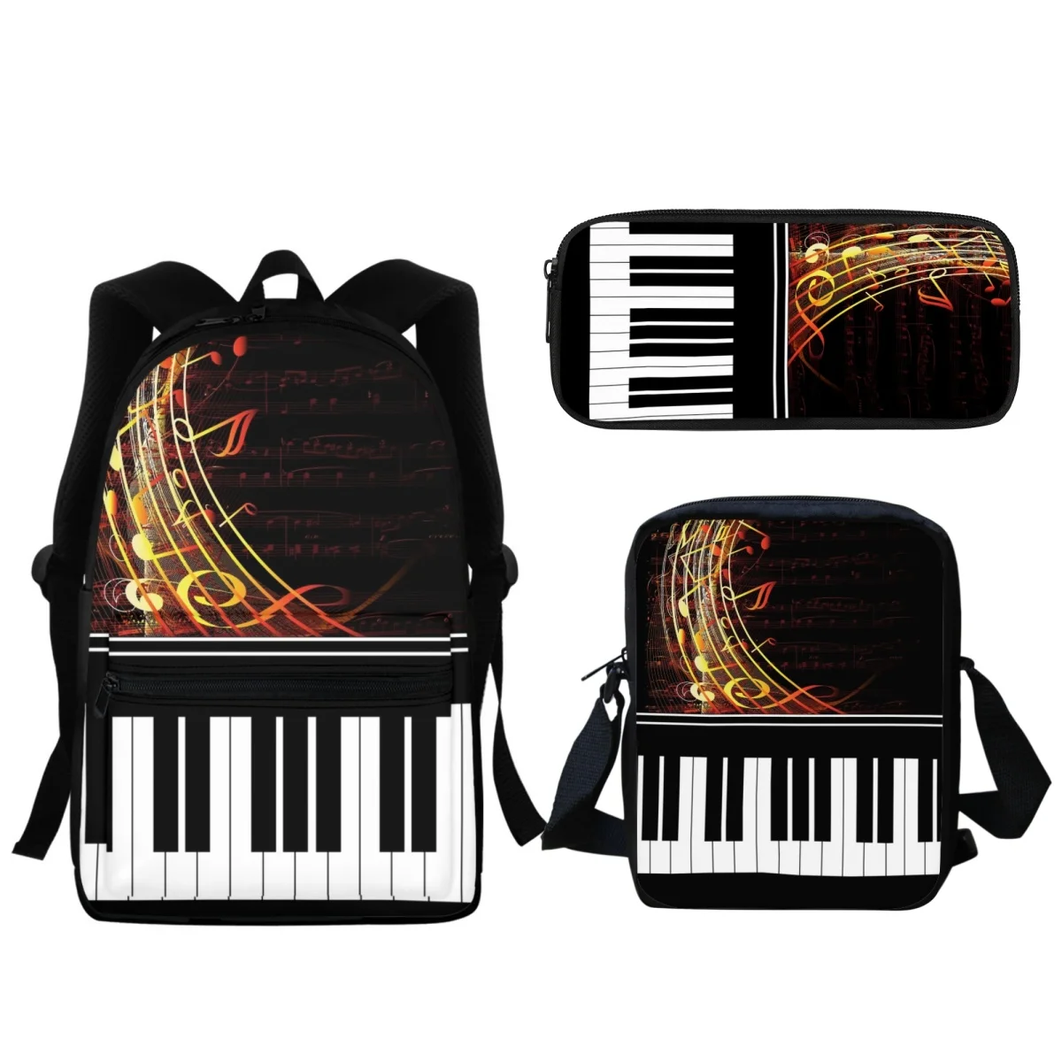 Brand Designer Piano Note Printing Backpack High Quality Girl Backpack Student Schoolbag Music Theme Small Messenger Bag Gift