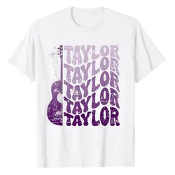 Taylor First Name I Love Taylor Girl Groovy 80's Vintage T-Shirt Retro Style Clothes Letters Printed Saying Tee Music Lover Tops
