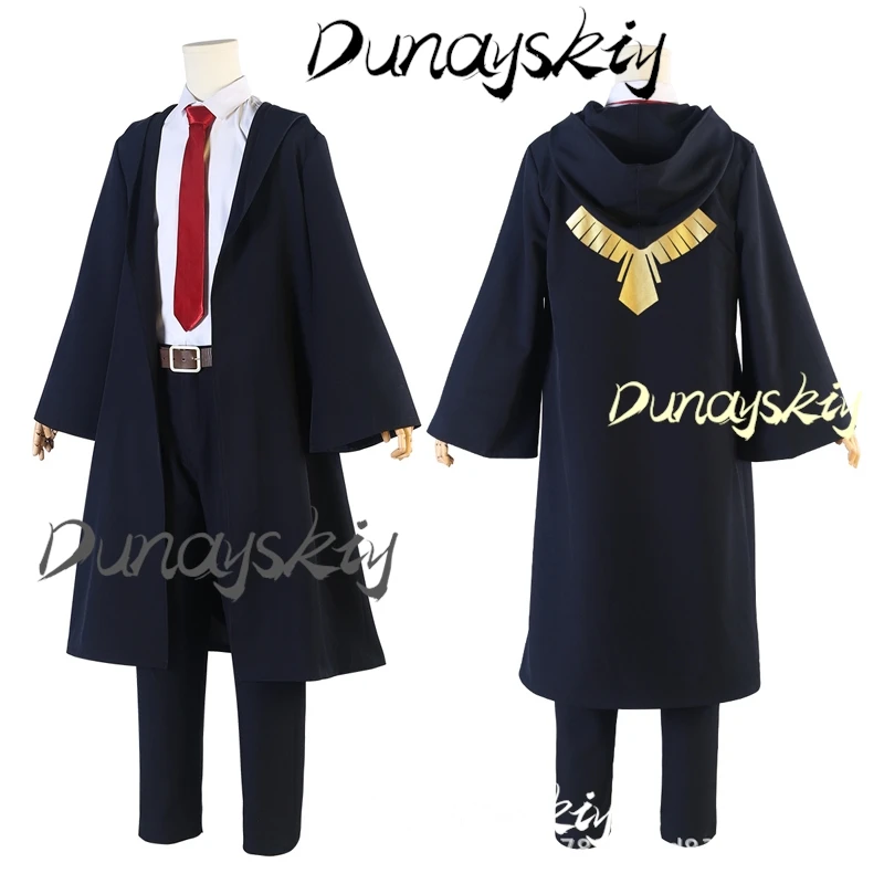 Anime Mashle Magic and Muscles Cosplay Costume Wig Magic Academy Uniform Blue Robe Wig Shirt Tie For Women Men Customized Props