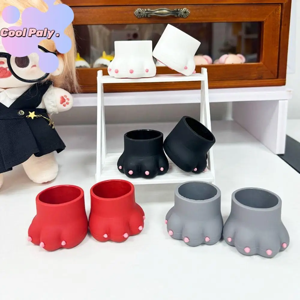 

1Pair Animal Patterned 20cm Cotton Doll Shoes Mini 1Pair Standing Cotton Doll Shoes Cute Cat Claw Doll Shoes Girls