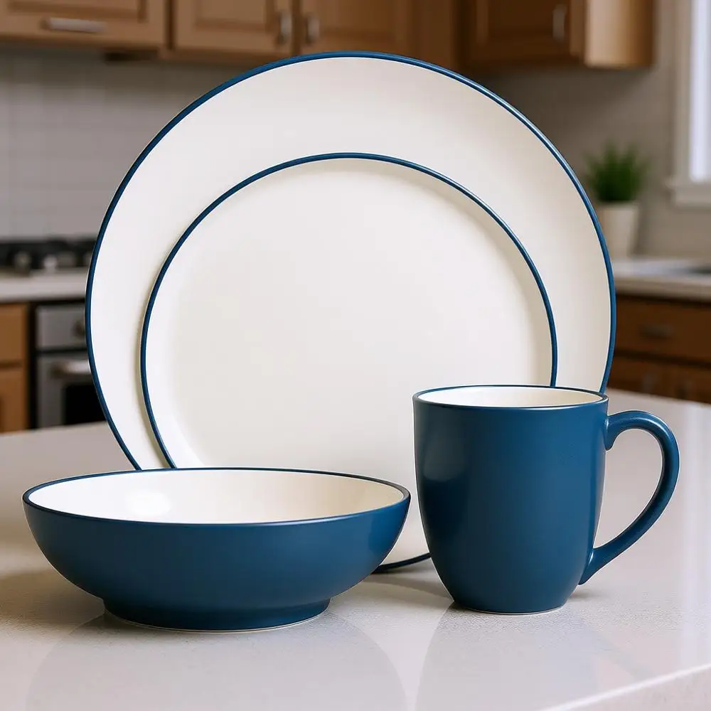 

4-Piece Blue Coupe Place Setting, Elegant Service for One