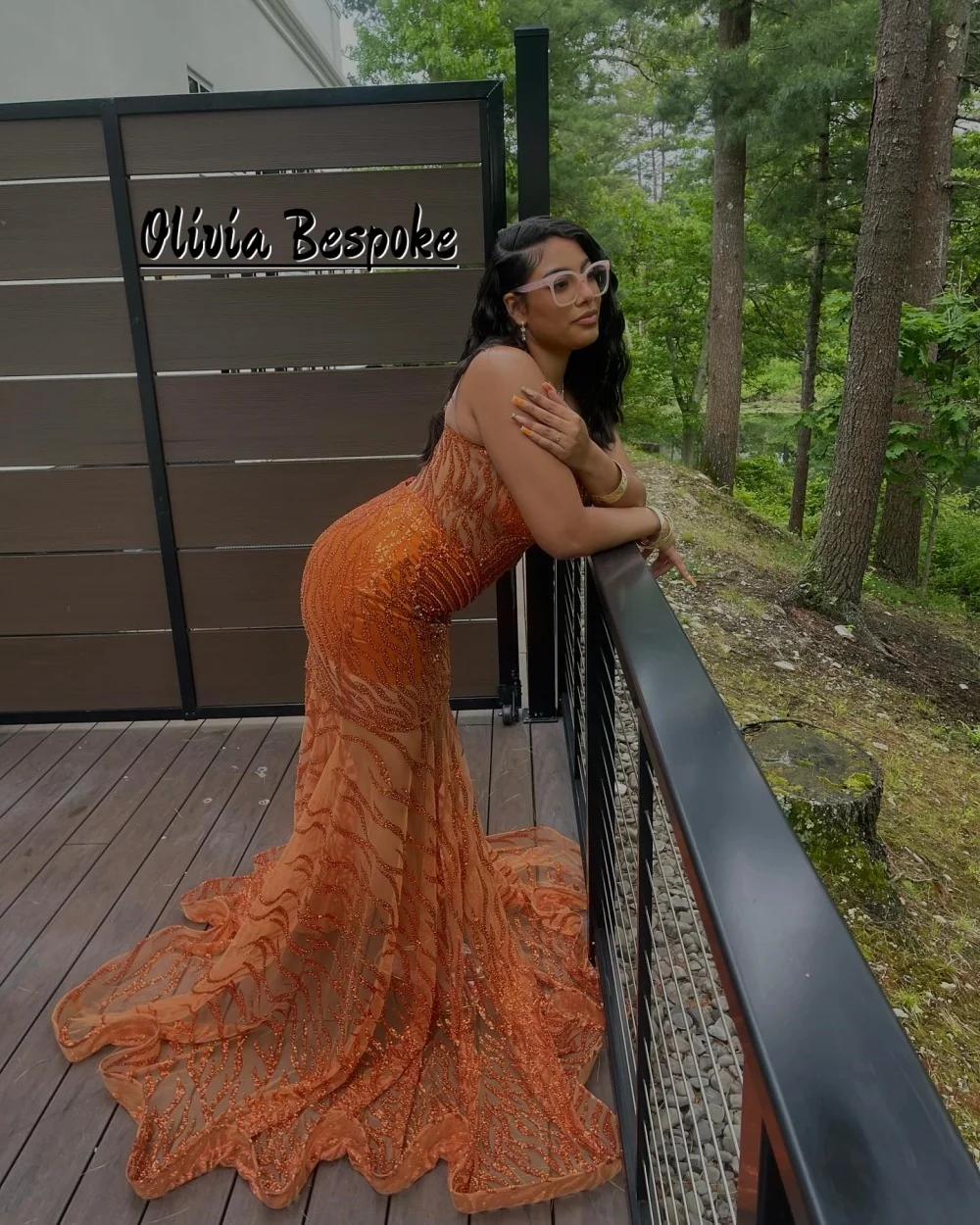 Orange Strapless Be…