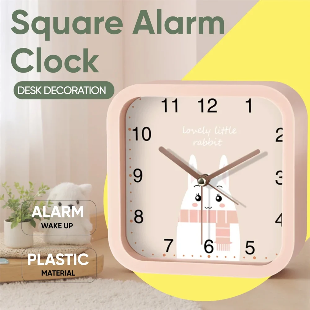 13CM Platz Stille Wecker Cartoon Kleine Uhr Schlafzimmer Nachttisch Wecker Nicht Ticking Student Wake Up Geschenk