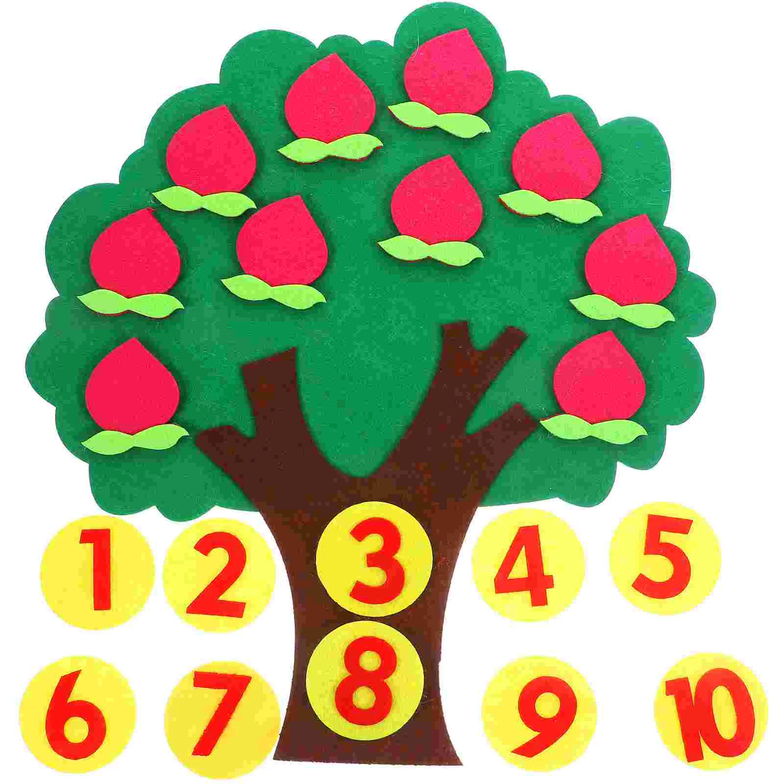 Animal Fruit Tree Digital Cognitive Toys Toddler Educational of Apples Wall Sticker Non-woven Counting Game