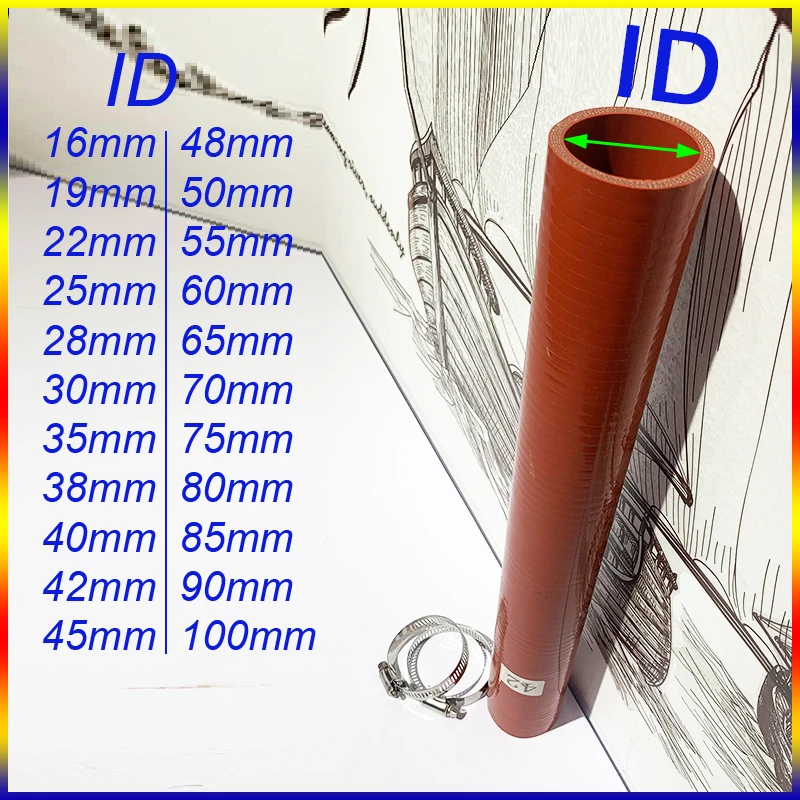 ID50-60mm Intercooler Tube Pipe Coolant Hose Reinforced High Temperature High Pressure Turbocharger Connection Pipe