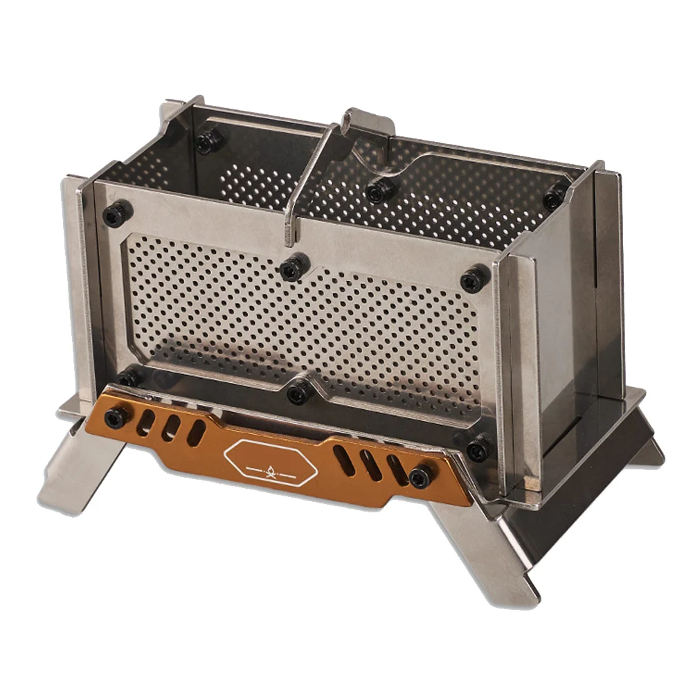 

Compact Wood Stove 11*7*7.5cm Camping Stove Convenient Storage Bag Dual Purpose Use Easy To Transport Indoor Relaxation